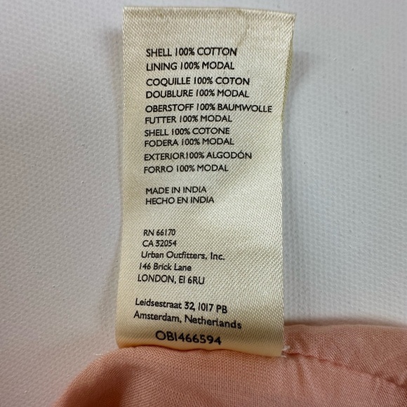 Free People Cream and Brown Pleated Tie Front Mini Sundress - Picture 9 of 9